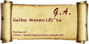 Galba Annunciáta névjegykártya